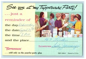 c1940s See you at my Tupperware Party! Advertising Vintage Postcard