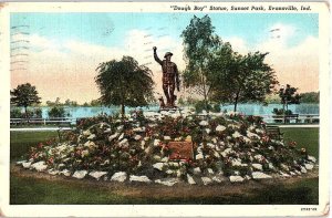 Postcard MONUMENT SCENE Evansville Indiana IN AJ2208