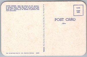 Postcard Hamilton Bermuda Easter Parade Float Harbor Boats 1950s Chrome