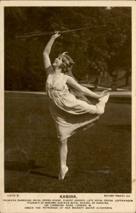 London Madame KARINA Prima Ballerina Covent Garden Real Photo Vintage Postcard