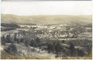 Arlington VT Birds Eye View from West Vintage Real Photo RPPC Postcard