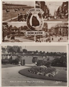 Doncaster Race Horse Racing Course Good Luck RPC 2x Old Postcard