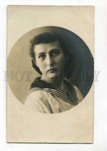 288269 RUSSIA Woman Sailor FASHION Vintage REAL PHOTO card