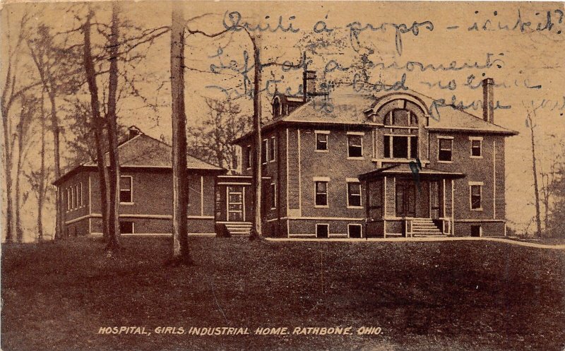 G27/ Rathbone Ohio Postcard 1911 Hospital Girls Industrial Home