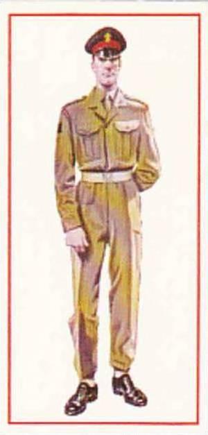 Carreras Vintage Cigarette Card Military Uniforms 1976 No 46 Battle Dress 195...