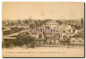 Old Postcard Paris Panorama of Eight Bridges Eiffel Tower