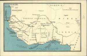 Africa Gold Coast 1924 Statistics on Back Postcard Size