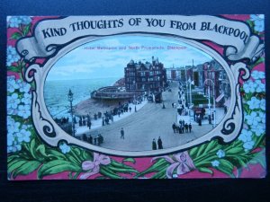BLACKPOOL GREETINGS King Thoughts of You HOTEL METROPOLE c1910 RP Postcard