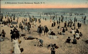 Rockaway Beach New York NY Long Island Midsummer Bathers c1910 Postcard