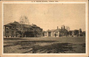 Tomah WI US Indian School Native Americana Old Postcard