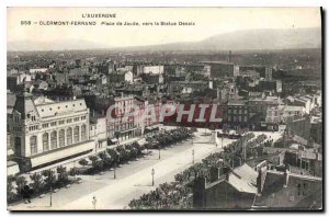 Old Postcard Auvergne Clermont Ferrand Jaude square to Desaix Statue