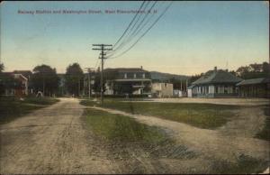 West Stewartstown NH RR Train Station & Washington St. Postcard #2