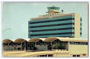 Atlanta Georgia Postcard Airport Terminal Building Exterior 1960 Vintage Antique