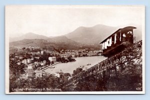 RPPC Lugano-Paradiso Funicolare Railway Mt Salvatore Switzerland Postcard I16
