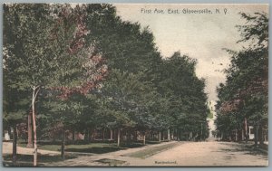 GLOVERSVILLE NY FIRST AVENUE EAST ANTIQUE POSTCARD