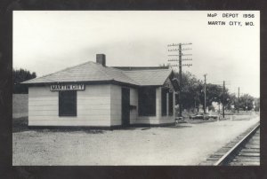 RPPC MARTIN CITY MISSOURI PACIFIC RAILROAD DEPOT STATION REAL PHOTO POSTCARD