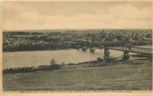 Canada Alberta C-1910 General View Medicine Hat CPR Bridge Postcard 22-5297