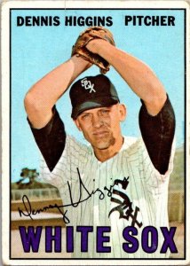 1967 Topps Baseball Card Dennis Higgins Chicago White Sox sk2124