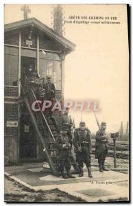 Old Postcard Greve Railway Station d & # 39aiguillage militarily occupies Tra...