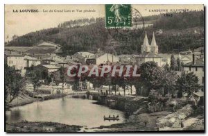 Old Postcard Louvesc Lake Grand Place and General view