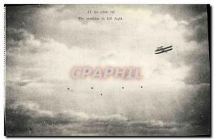 Old Postcard Aviation Wilbur Wright in midair plane