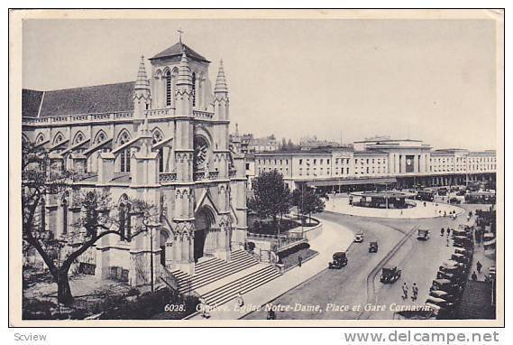 Eglise Notre-Dame, Place Et Gare Cornavin, Geneve, Switzerland, 1900-1910s