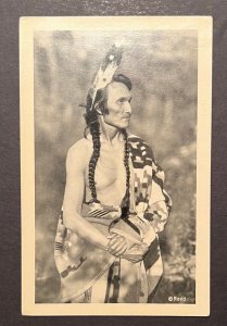 Mint USA Postcard Native American RPPC Long John Chippewa Indians