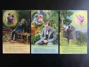 I HEAR YOU CALLING ME WW1 1915 Bamforth Song Cards set of 3 No 4768