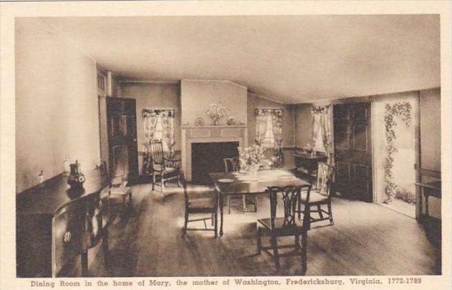 Virginia Fredericksburg Dining Room In Home Of Mary Mother Of George Washingt...