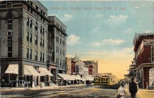 F13/ Sioux Falls South Dakota Postcard 1911 Phillips Ave Stores