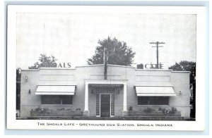 Shoals Cafe Greyhound Bus Station Shoals IN Indiana Postcard (FL8)