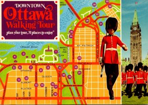 Canada Ottawa Map Of Downtown Walking Tour