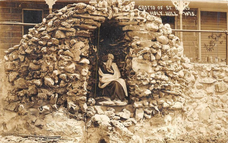 RPPC GROTTO OF ST. ELIAS HOLY HILL WISCONSIN REAL PHOTO POSTCARD 1911