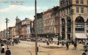 Dayton Ohio 1908 Postcard Third Street East Stores 