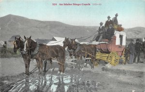 J16/ Idaho Postcard c1910 Stage Coach 4-Horse Team Passengers  194