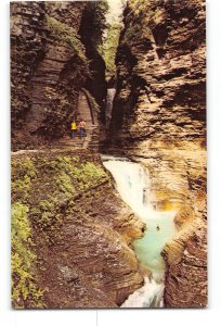 Watkins Glen New York NY Vintage Postcard Minnehaha Falls Cavern Cascade