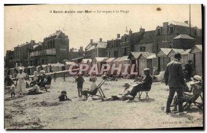Old Postcard Saint Aubin sur Mer Le Repos Beach
