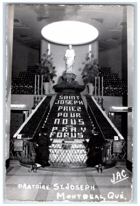 c1940's Oratoire St. Joseph Interior Montreal Quebec Canada RPPC Photo Postcard