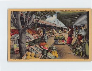 Postcard The Original Farmers Market, Hollywood, Los Angeles, California