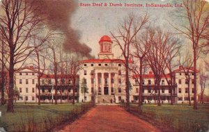 Indianapolis Indiana State Deaf & Dumb Institute, Color Lithograph PC U11510