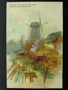 Netherlands Dutch TIMBER SAW MILL OLD WINDMILL Old Postcard