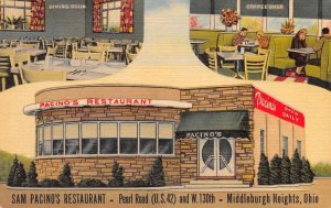Middleburgh Heights Ohio Sam Pacino's Restaurant Vintage Postcard AA72682