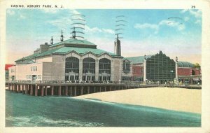 Asbury Park New Jersey Casino Tichnor 1937 Postcard 21-6818