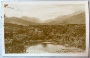 Vintage Postcard 1933 Franconia Notch from Woodstock NH  *REAL PHOTO*