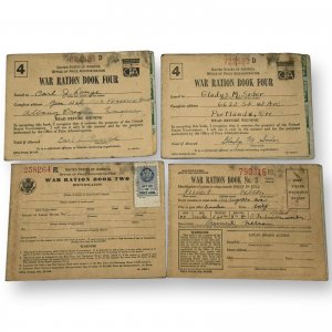 1942,3 Lot of 4 U.S. WW II War Ration Books Nos. 2, 3, 4