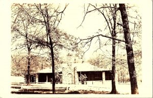 RPPC Postcard Rustic Stone Cabin Fort Leavenworth Kansas 1943