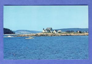 Winter Harbor,Maine/ME Postcard,Mark Island Light/Lighthouse