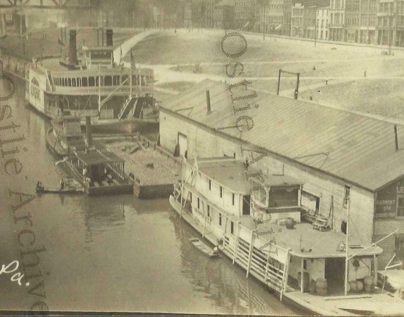 Pittsburgh PENNSYLVANIA RP 1915 STEAMBOAT SUNSHINE Steamer Grantsville River WOW