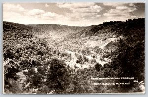 RPPC~Maryland~Head Waters Of Potomac River~Birds Eye View~Valley~c1950 Postcard