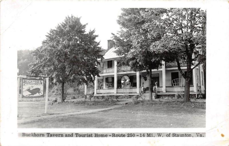 A76/ Staunton Virginia Va Real Photo RPPC Postcard Buckhorn Tavern Home Daggy